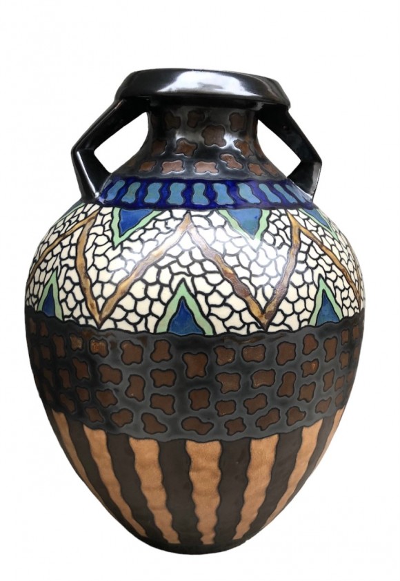 Exceptionnel grand vase à motifs Odetta 