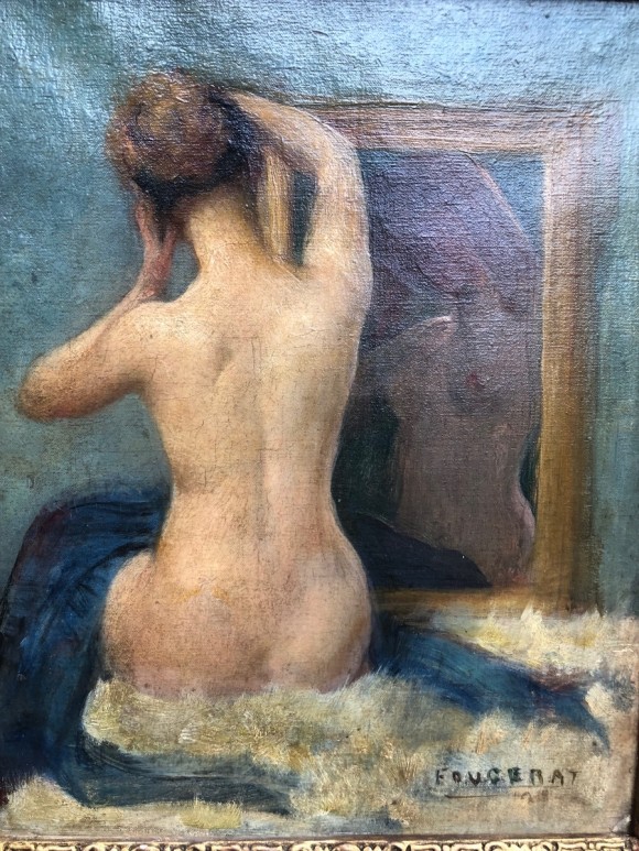 Blonde au voile bleu