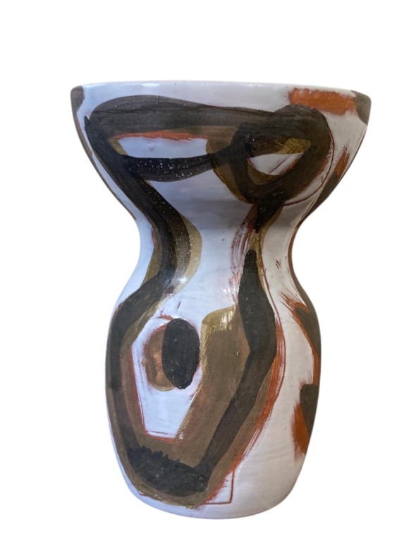 Vase &agrave; d&eacute;cors abstraits Jacques Innocenti Vallauris