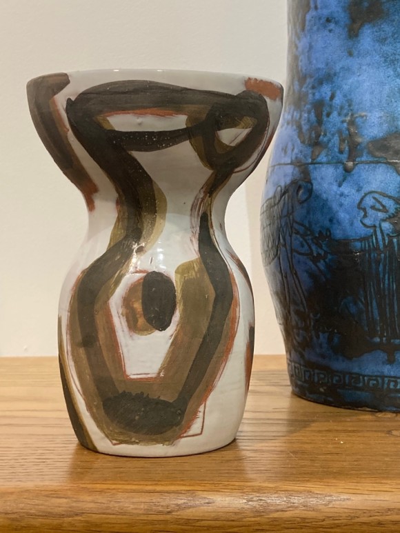 Vase &agrave; d&eacute;cors abstraits Jacques Innocenti Vallauris