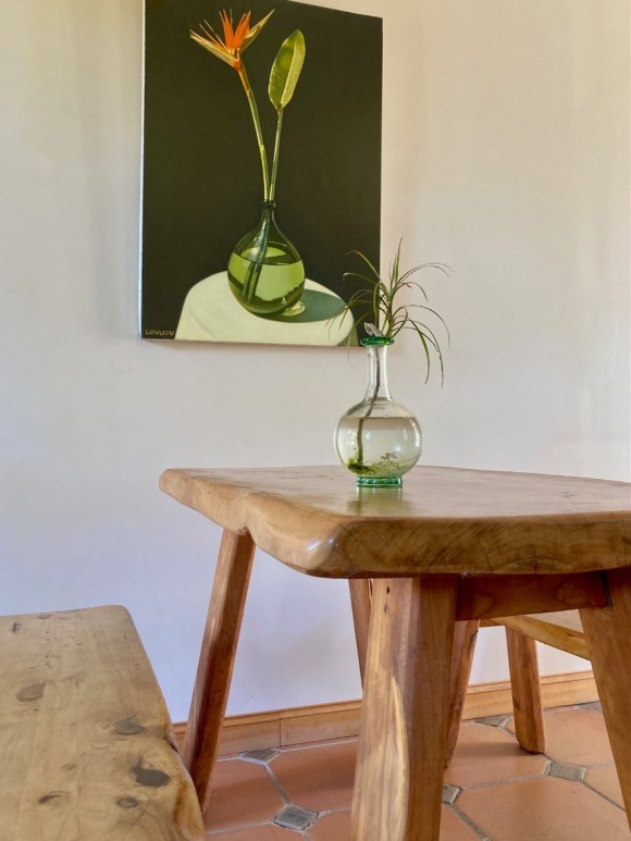 Ensemble table et bancs brutalistes