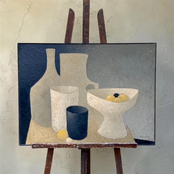 Nature morte aux c&eacute;ramiques et citrons 