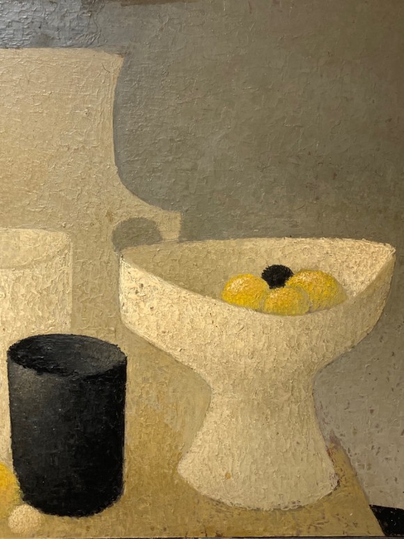Nature morte aux c&eacute;ramiques et citrons 