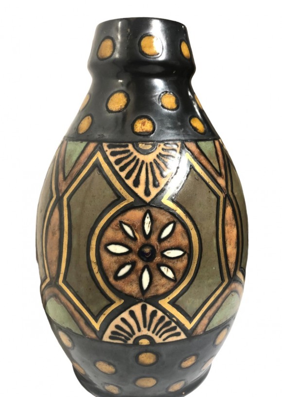 Vase odetta à réhauts dorés