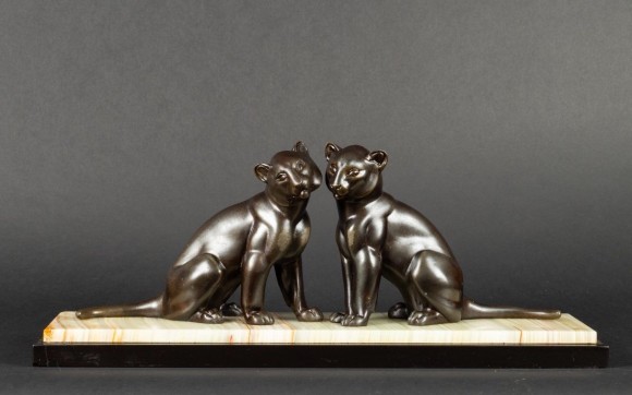 2 panthères Art déco 