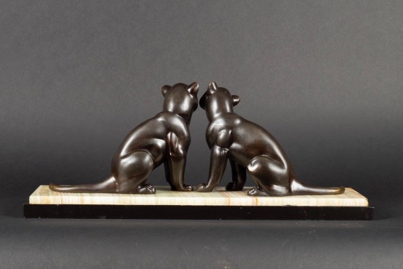 2 panthères Art déco 