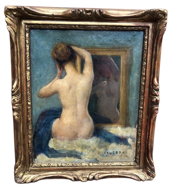 Blonde au voile bleu