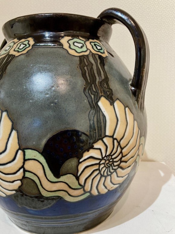 Grand vase Odetta à motifs de nautiles stylisés 1925