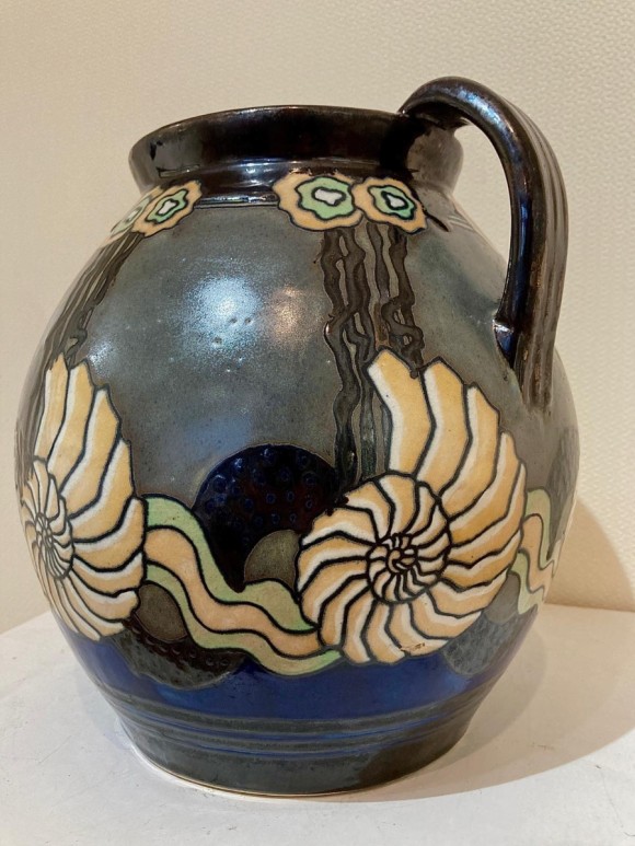 Grand vase Odetta à motifs de nautiles stylisés 1925